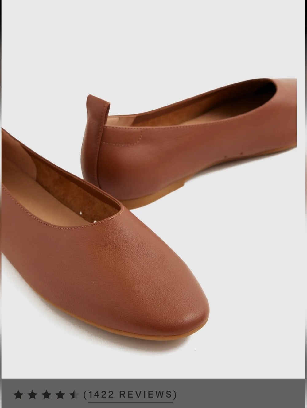 Quince Women Italian Leather Glove Ballet Flats Shoes Cognac Size 7.5 New - Picture 10 of 11